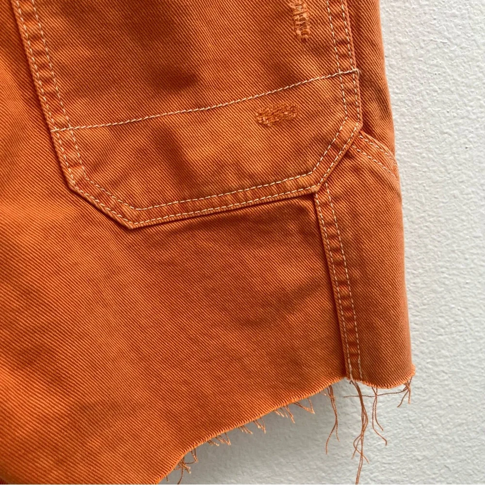 BDG Pumpkin Orange Denim Carpenter Shorts - Picture 7 of 12